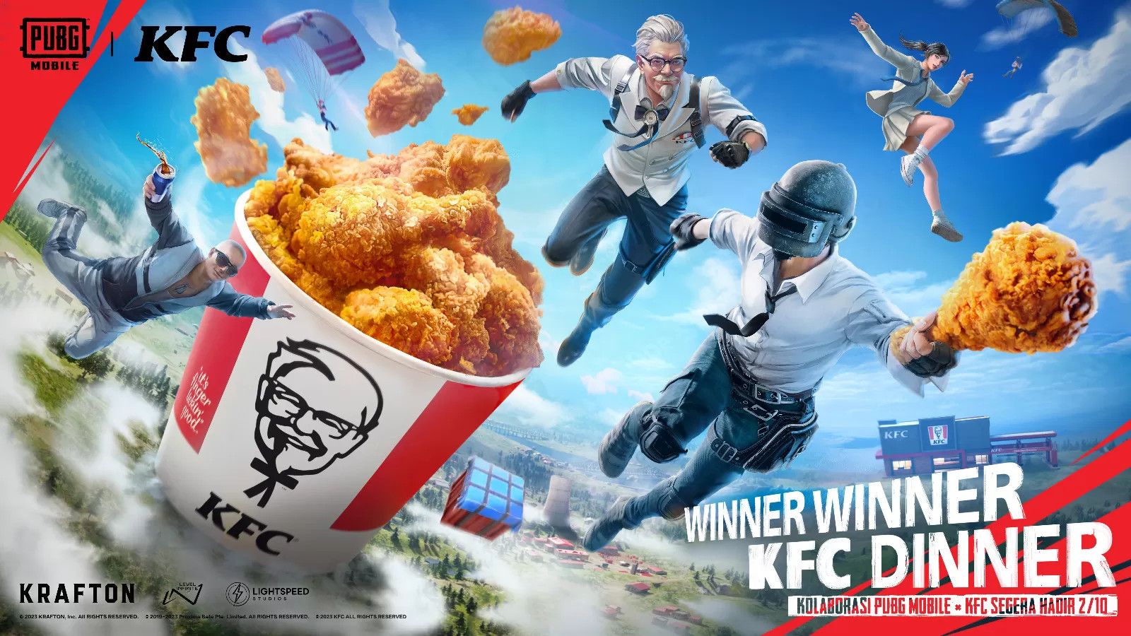 KFC dan PUBG Mobile serta PUBG Battleground Kolaborasi! Hadirkan Pengalaman Game yang Menyenangkan kolaborasi KFC dan PUBG Mobile bakal banyak fitur baru di tanggal 2 Oktober mendatang