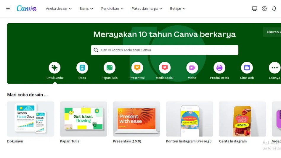 tampilan baru canva