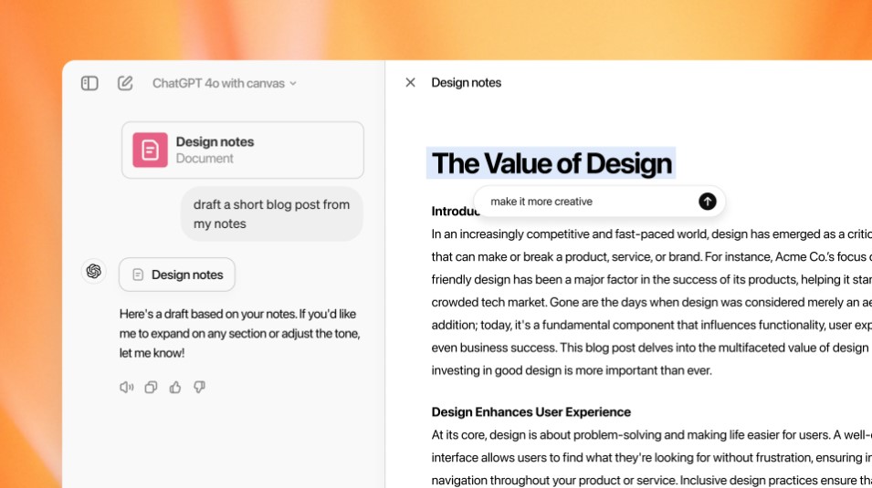 Canvas, Interface Terbaru OpenAI