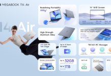 Laptop Ultra-Ringan TECNO MEGABOOK T14 Air Resmi di Indonesia